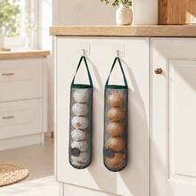 Multifunctional Kitchen Mesh Storage Bag, Portable Hanging Perforated Breathable Garlic & Ginger Wall-Mounted Storage Basket, Home Essential Organizer - Multicolor - View 9