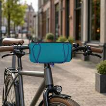 Green Bicycle Handlebar Storage Bag Nylon Water‑Repellent For Road Mountain Bike Phone Wallet Cycling Essentials Quick Install - Green - View 1