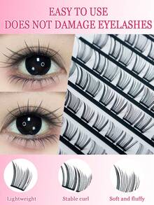 Tearable Individual Cluster Lashes, 10 Rows Soft Breathable DIY False Eyelashes For Makeup - View 5