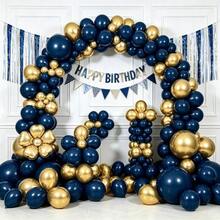 86pcs Kit Lengkungan Balon Biru Tua dan Emas untuk Dekorasi Pesta Ulang Tahun, Pernikahan, Hari Jadi, Tahun Baru, Wisuda, dan Natal - A - View 5