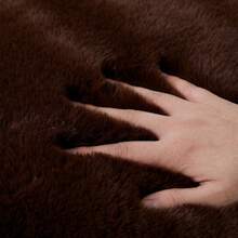 Soft Fluffy Rug Coffee Brown Oval Area Rug,For Bedroom,Living Room,Study,Office,Plush Bedroom Rugs,Non-Slip,Shaggy Rug,Faux Fur Rug,Living Room Rug,Bedroom Rugs,Bedside Rugs,Decorative Rug,Bedroom Decor,Autumn Home Decor,Room Decor,Fall Decor - Coffee Brown - View 5