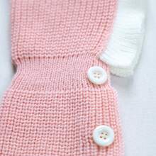PETCIRCLE 2pcs Pet Clothes Small Dog Puppy Cat Cute Pet Outfit Set Autumn/Winter Warm Breathable Skin-Friendly Daily Outdoor Wear Dress & Hat Set - Baby Pink - View 6