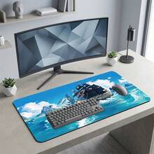 Sailing Fleet Ocean Pattern Gaming Mouse Pad, Non-Slip Rubber Desk Mat, Smooth Glide Surface, Suitable For PC Laptop Office Home, Ocean Abstract Art Decor, Back To School Supplies - A - View 8