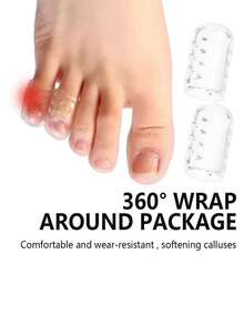 50pcs/Pack Soft Silicone Anti-Friction Elastic Breathable Toe And Finger Protectors - Clear - View 3