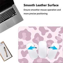 1pc Light Pink Leopard Print PU Leather Large Desk Mat, Waterproof Anti-Slip Easy Wipe Desktop Protector, Big Mouse Pad For Office, Study, Gaming & Makeup Table Decor - View 7