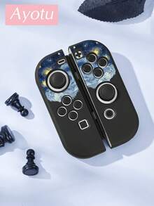 Ayotu Oil Painting Black Cat & Starry Sky Pattern Protective Case, Compatible With Switch, Compatible With New Switch 2 (2025)/Switch NS/Switch OLED, Can Be Installed On Dock Without Removing Protective Case, Universal Game Controller Protective Cover, Switch Game Accessories, Anti-Drop, Anti-Slip, Anti-Scratch, Fashionable And Beautiful, Suitable For Autumn/Christmas/Back To School/Winter And Other Occasions. - View 17