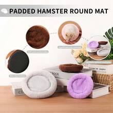 1pc Hamster Bed, Warm Soft Long Plush Round Concave Sleeping Pad, Multi-Color Comfortable Nest, Suitable For Hamsters And Sugar Gliders, Winter Pet Cage Resting Accessory - Multicolor - View 2