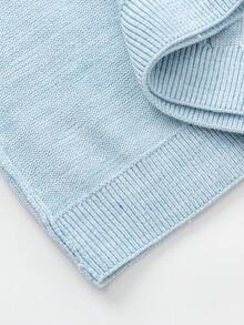 Balabala Girls Cute Soft Knit Sweater Pullover Jumper Casual Versatile Top For Tween Girl Winter Daily Wear - Blue Tint - View 8