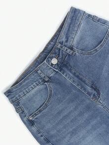 Women's Blue Skinny Jeans, Stretchy Distressed Sexy Ripped Denim, Y2K Retro Casual Style, Autumn/Winter - Blue - View 8