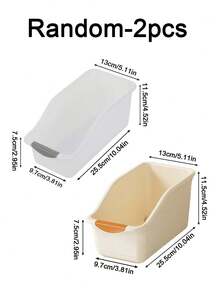2/1pc Slanted Plastic Storage Bucket, Multi-Function Open Organizer Box With Anti-Slip Handle, Stackable Desktop Storage Box, Suitable For Cosmetics, Skincare, Bathroom, Vanity, Cabinet Storage, Space-Saving Cabinet, Bathroom Accessories, Kitchen Accessories - Multicolor - View 15