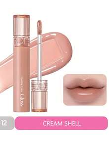 Rom&nd Romand Glasting Color Gloss 12 CREAM SHELL 高光澤玻璃唇釉，保濕輕盈不黏膩，持久不易褪色，不沾杯，適合日常使用，K-Beauty 韓系彩妝，禮物，4g/0.14oz - 12 奶油色貝殼 - 查看 9