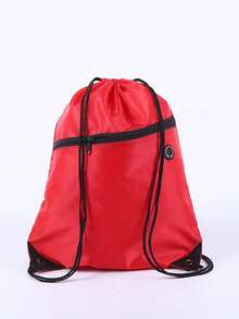 1pc/5pcs/10pcs/15pcs Drawstring Zipper Pouch Bag, Polyester Backpack Storage Bag With Dual Drawstrings, Large Capacity - Multicolor - View 3