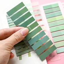 5 Sets 1 Pack Ultra-Thin Index Label Stickers, PET Material Green Series Semi-Transparent Plastic Waterproof Sticky Notes, Marker Tabs For Students' Textbooks, Record Notes With Ruler, Reading Notebook Message Stickers, School Back-To-School Supplies, Office Document Labels - one-size - View 6