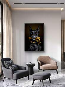 1pc Vintage Dog Canvas Wall Art For Home Decoration - No Frame - A - View 6