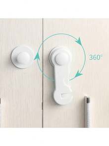 10pcs Heavy Duty White Plastic Safety Lock Set - Easy Tool-Free Adhesive Installation With Strong Grip, Suitable For Refrigerators, Cabinets, Pantries And Kitchen Appliances | Safety Door And Cabinet Locks For Home And Kitchen Safety - Pet And Family Safety - Multicolor - View 9