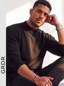 GRDR Autumn/Winter New High Neck Soft Pullover Sweater, Casual Knit Warm Top Base Layer - Black - View 5