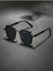 A Pair Of Men's Classic Vintage Steampunk Square Metal Frame Casual Glasses, Decorated With Spring-Shaped Temples, Essential Item For Parties, Festivals And Gatherings - Multicolor - View 2