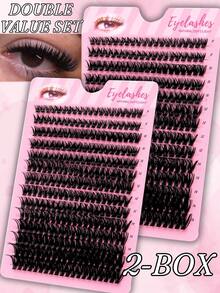 Fengxiu Eyelash 280 Clusters 60D Natural Dense Style False Eyelashes, 3D Russian Curl Mixed Lengths, Reusable, Home DIY, D-Curl, Length 10-16mm, Thickness 0.05mm, Suitable For Beginners, Multiple Styles, Multiple Packaging, Single Cluster Lash Extension, Natural, Anime, Ultra-Dense Makeup Style, Halloween, Christmas Essential - D - View 5