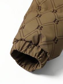 Vancamel Pulse Men's Thick Warm Padded Jacket, Outdoor Sports Bread Jacket, Versatile Letter Print Jacket, Autumn/Winter - Khaki - View 4