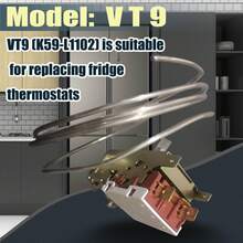 VT9 منظم حرارة الثلاجة، مناسب لاستبدال منظم حرارة الثلاجة، منظم حرارة بمقبض قابل للتعديل K59-L1102 طول الأنبوب الشعري 1200 سم - الذهبي - مشاهدة 6