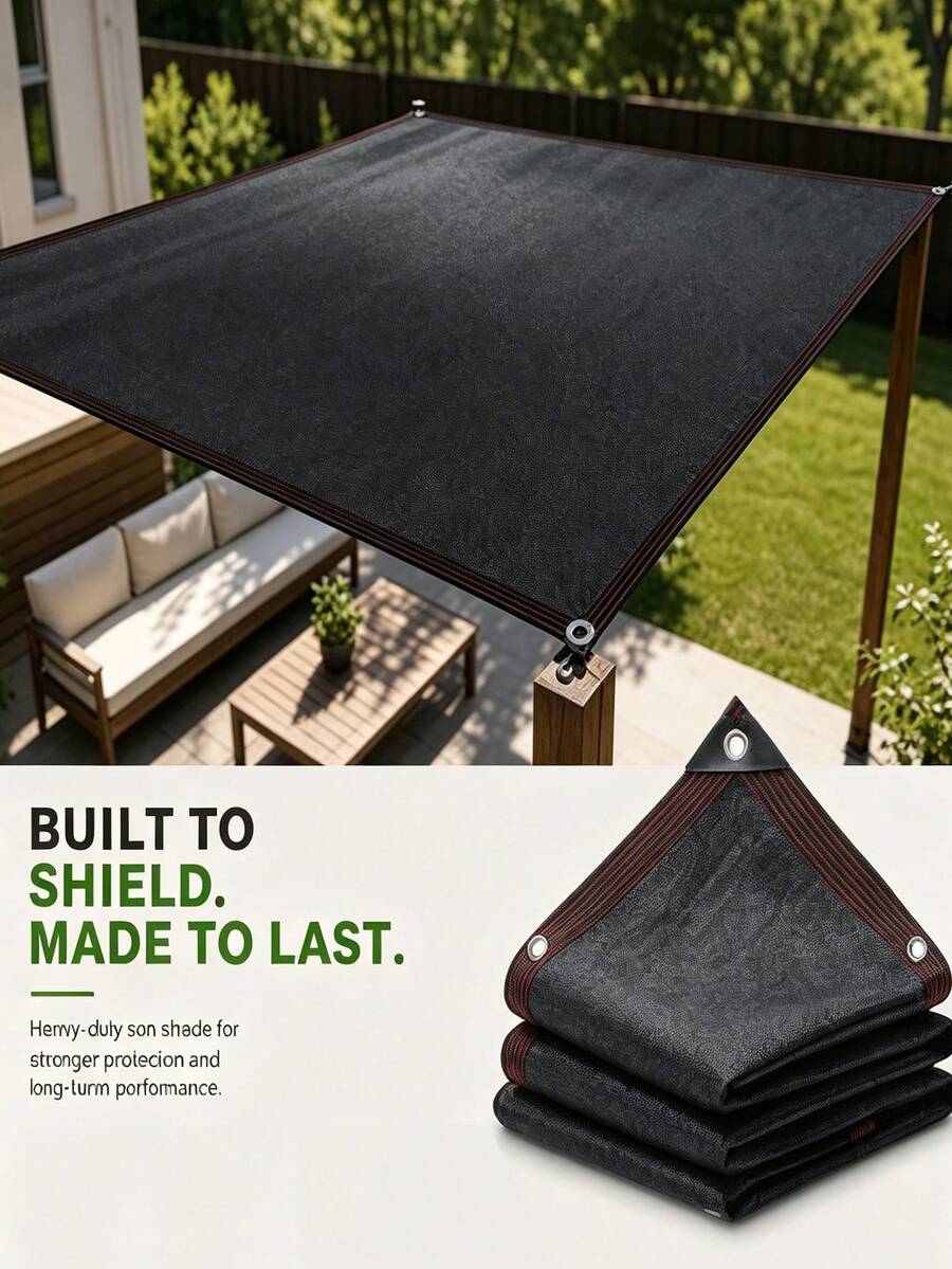 1pc Protective Sunshade Cloth, Reinforced Edge With Grommets, Breathable Waterproof Shade Fabric, Suitable For Greenhouse, Patio, Flowers And Plants - Shade Net (with Drawstring) - View 1