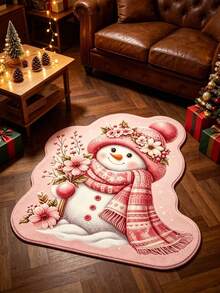 1pc Pink Bouquet Snowman Shaped Plush Carpet, Decorative Rug, Bedroom Decor, Small Rug, Carpet, Home Decor, Living Room Rug, Living Room Small Rug, Bedroom Rug, Living Room Home Decor, Outdoor Rug, Washable Carpet - Multicolor - View 6