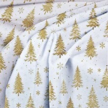 1pc Christmas Minimalist Gold Christmas Tree Pattern Tablecloth, Stain-Resistant Dining Table Decor Cloth, Suitable For Kitchen, Dining Table, Coffee Table, TV Cabinet, Entryway, Party Holiday Decoration, Home Decor, Christmas Gathering - Multicolor - View 3