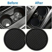 4pcs/2pcs/1pc Universal Car Anti-Slip Cup Holder Mat, Embedded Decorative Silicone Cup Coaster, Car Interior Accessories Set (7cm/2.75in) - Style a - View 5