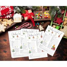 Secret Santa Questionnaire, Christmas Wish List Gift Exchange Cards, Fill In The Blank Christmas Holiday Activity Cards, Secret Santa Gift Ideas For Classroom, Friends, Family And Coworkers - A - View 4