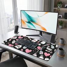 Cartoon Medical Supplies Pattern Gaming Mouse Pad, Non-Slip Rubber Desk Mat, Smooth Glide Surface, Suitable For PC Laptop Office Home, Cute Abstract Art Decor, Back To School Supplies - A - View 10