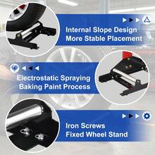 Wheel Detailing Stand | 360 Rolling | Heavy Duty Steel Automotive Wheel Detailing Stand | for Tire Shine Application, Ceramic Coating Prep, Rim Cleaning - A - Übersicht 10