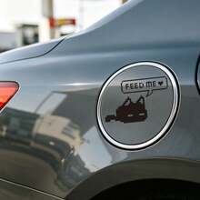Retro Pixel Cat "Feed Me" Car Sticker, Funny Fuel Tank Cap Decal, Cute Pixel Art Auto Decoration - A - View 6