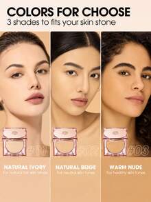 O.TWO.O Bedak Padat untuk Mengatur Riasan, Bedak Padat Matte, Pengontrol Minyak, Tahan Air, Tahan Lama, Cakupan Penuh, Menyamarkan Pori-Pori, Ringan, Tidak Berminyak, Riasan Wajah Sempurna untuk Wanita & Anak Perempuan, Sehari-hari, Pesta, Halloween, Natal, Musim Gugur, Musim Dingin - #01 Gading Alami - View 12