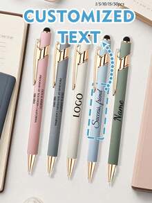 1PC/5pcs/10pcs Morandi Color Neutral Ink Pens, Customizable Holiday Gift Aluminum Ballpoint Pens, Suitable For Back To School Supplies, Teacher's Day Gifts And Corporate Prizes - Multicolor - View 13