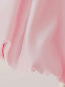 女童人造珍珠緞面蝴蝶結奢華公主花童禮服，適合派對，不含髮箍 - 藕粉色 - 查看 9
