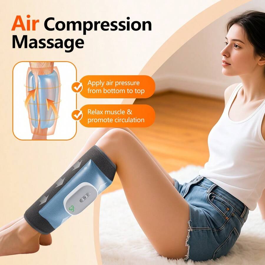 Hailicare Alat Pijat Kaki Nirkabel, Meningkatkan Sirkulasi, Alat Pijat Kompresi Udara Elektrik untuk Betis, Alat Pijat Kaki Tekanan Udara Tanpa Kabel, 8 Tingkat Intensitas, 4 Mode, Relaksasi Otot