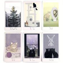 1 Set Thoughtful Cat Tarot Cards - Mysterious Moon And Stars Design, Spiritual Connection And Family Fun, Intuitive Game With PDF Manual, Mixed Color Art On Premium Paper, Novelty Game For Cat Lovers, Fantasy Illustrations | High-Quality Printing - Multicolor - View 6
