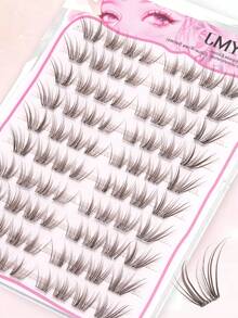 80pcs Black & Brown Glue-Free False Eyelash Clusters, Natural Lightweight Segmented Lashes, No Glue Needed, Easy To Apply, Invisible Transparent Tape, Suitable For All Occasions, Eyelashes, False Eyelashes, Glue-Free Lashes - C - View 5