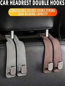 Dual Hook Car Seat Back Hook Cover, Hidden Design, Dual Hooks, Multi-Functional, Universal, Suitable For All Car Models, Multiple Colors Available - Multicolor - View 8