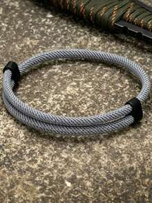 1pc Men's Nylon Braided Rope Bracelet, Simple Solid Color Woven Wristband, Suitable For Men And Women Daily Casual Outdoor Fashion Wear - Minimalist Woven Bracelet - View 14