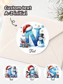 1/60/120/180/240pcs Customizable Round Christmas Stickers, Personalized Christmas Elements, Suitable For Gift Box Packaging, Wall Decoration, Envelope Sealing, Tabletop Arrangement, Perfect For Friends, Partners, Family, Colleagues, Holiday Enthusiasts, Suitable For Christmas Dinner, Holiday Tea Party, Christmas Themed Gathering, - Multicolor - View 2