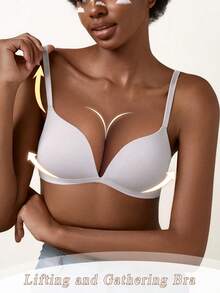 Lilivine Women's Push-Up Bra - All-Day Lift & Support Seamless Fit - White - View 6