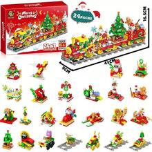 2026 Christmas DIY Holiday Calendar Train Building Block Set 24pcs Christmas Countdown Train, Includes Christmas Train, STEM Educational Toy Gift For Children 3 Years And Above, Christmas Gift, Christmas Decoration Toy - Multicolor - View 7