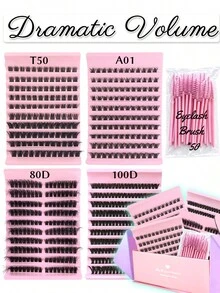9 Styles DIY Lash Cluster Kit, 3 Set Options With C & D Curl Individual Lashes, Natural Wispy False Eyelash Extensions, Soft Fluffy Lightweight Lash Segments For Easy Application, Everyday Makeup, Beauty Looks And Gift - View 10