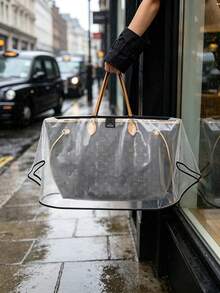 Transparent Handbag Rain Cover, Waterproof & Dustproof Protective Sleeve, Universal Handbag Raincoat, Transparent PVC Bag Cover Suitable For Daily Commute & Travel, Reusable Handbag Protective Cover, Dustproof & Stain-Resistant, Portable Bag Raincoat, Essential Travel Accessory, Perfect Gift For Bag Lovers - Multicolor - View 2