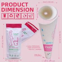 12/50pcs Urinal Wanita Sekali Pakai, Corong Buang Air Kecil Portabel untuk Wanita, Alat Buang Air Kecil Berdiri, Bahan Kertas Tahan Air, Untuk Berkemah dan Mendaki di Luar Ruangan - MultiWarna - View 4