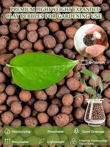 Expanded Clay Pebbles LECA Balls, Breathable Clay Rock Substrate For Hydroponics, Orchids, Houseplants Gardening & Drainage Layer - A - View 1