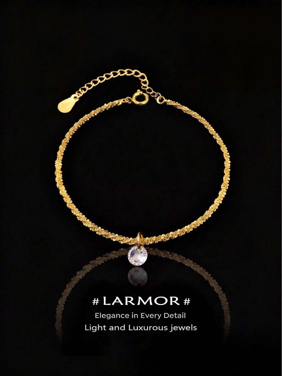 1pc Classic Round Diamond Bracelet, Women's Fashion Bracelet, Suitable For Party, Ball, Exquisite Jewelry Gift, Anniversary Present For Girlfriend - Round Diamond Bracelet - View 1