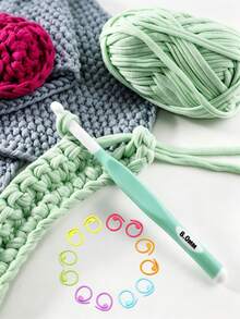 Ergonomic Soft Handle Crochet Hook Set With Stitch Markers, Suitable For Thick Yarn Large Size Hooks (6mm-20mm), DIY Knitting Tools For Making Blankets And Scarves - Multicolor - View 4
