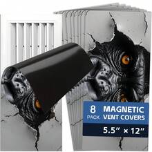 Fun Cartoon Animal Magnetic Ventilation Cover, 12 * 5.5 Inches And 15.5 * 8 Inches, Used As A Flexible PVC Sleeve Cover For Metal Floor, Wall, Ceiling Vents, Ventilation, And Odor Blockers To Prevent Foreign Objects From Falling Off - B - View 25